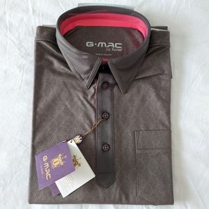 ⛳G Mac by Kartel Gray and Coral Golf Polo - New!
